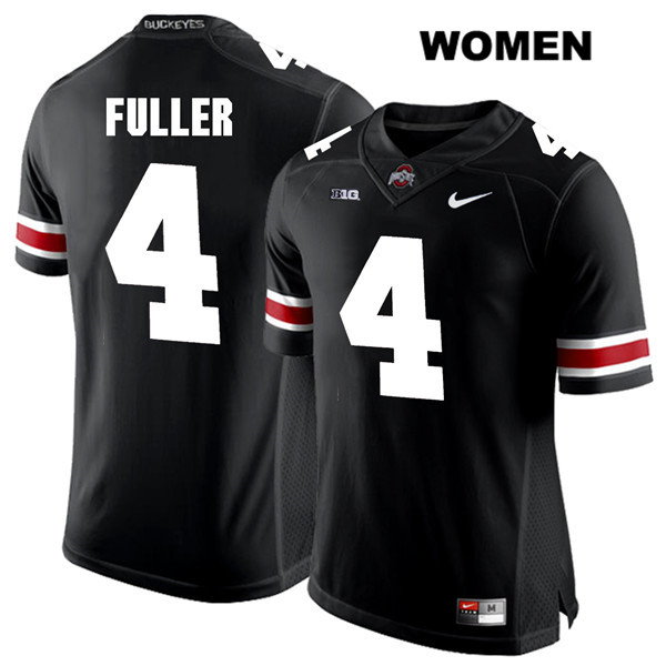 Ohio State Buckeyes Women's Jordan Fuller #4 White Number Black Authentic Nike College NCAA Stitched Football Jersey TV19K08RR